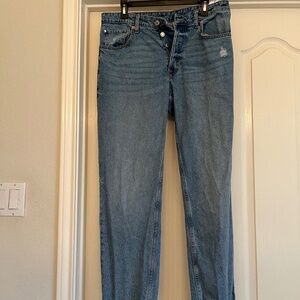 Button up high waisted jeans